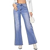 VIPONES Wide Leg Jeans for Women Trendy High Waisted Strechy Straight Leg Baggy Jeans Loose Denim Pants with Pockets