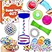 11 PCS Sensory Fidget Toys Squeeze Stress Relief Blood Toys 280+Water Beads/Fluffy Slime/Squeeze Ball/Squishy Stress Balls/Fidget Mesh Marble/Liquid Motion Timer for Kids Adult ADHD ADD Anxiety Autism