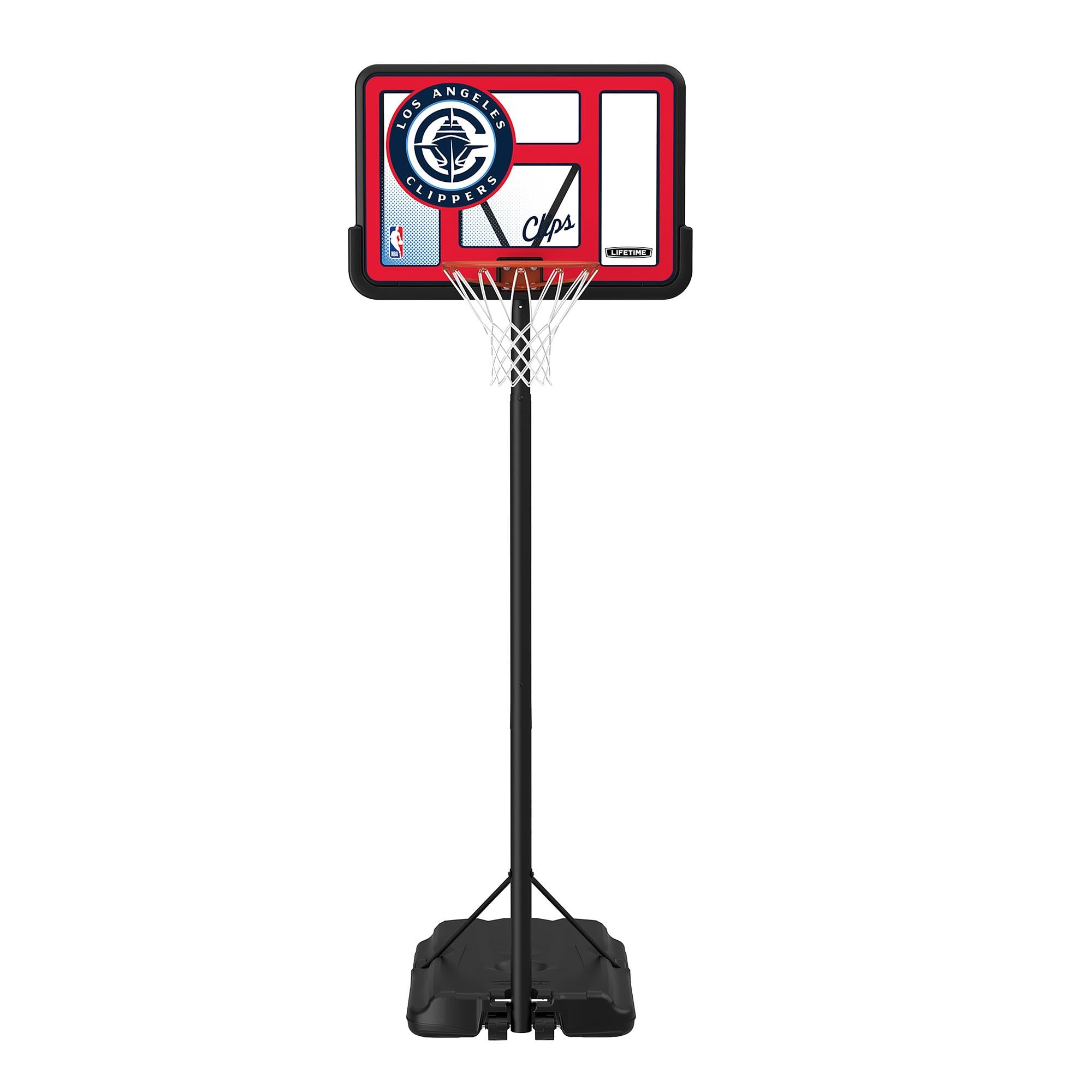 Lifetime NBA Los Angeles Clippers Portable Basketball Hoop, Adjustable Height 7.5-10 Ft, 44 Inch Shatterproof Fusion Backboard, Base with Wheels Image