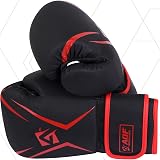 AQF Boxing Gloves Kids Adults 6oz-16oz Training Muay Thai Gloves Red 12oz view 5