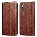 iPhone X Case, Benuo [Vintage Book Series] [Card Holder] Genuine Leather Case [Ultra Soft], Protective Folio Case Flip Cover with Stand for Apple iPhone X 2017