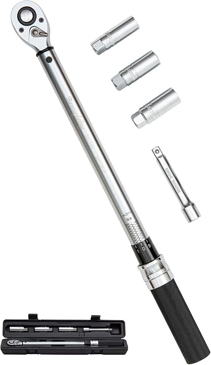Amazon ロックリング 高視認性目盛り Samuriding トルクレンチ 自動車 タイヤ交換 12 7mm 1 2インチ 薄口ロングソケット付 40 0n M ブラック 自動車整備用トルクレンチ 車 バイク