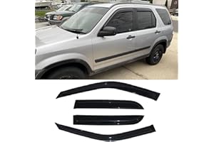 Deebior 94459 Side Window Visors Wind Vent Deflectors,4pcs Out-Channel Good Looking Tape-On Dark Smoke Rain Guards Set fit fo