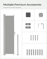 SONGMICS Side Shade 160 x 350 cm Extendable Privacy Screen Anthracite Grey view 7