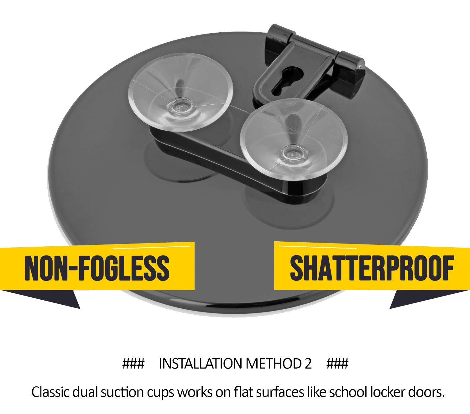 2019 Non-Fogless Shower Mirror for Shaving with Suction Cups, Hook for Hanging and Length Adjustable Rope, Portable and Shatterproof Surface, 6-Inch : Beauty