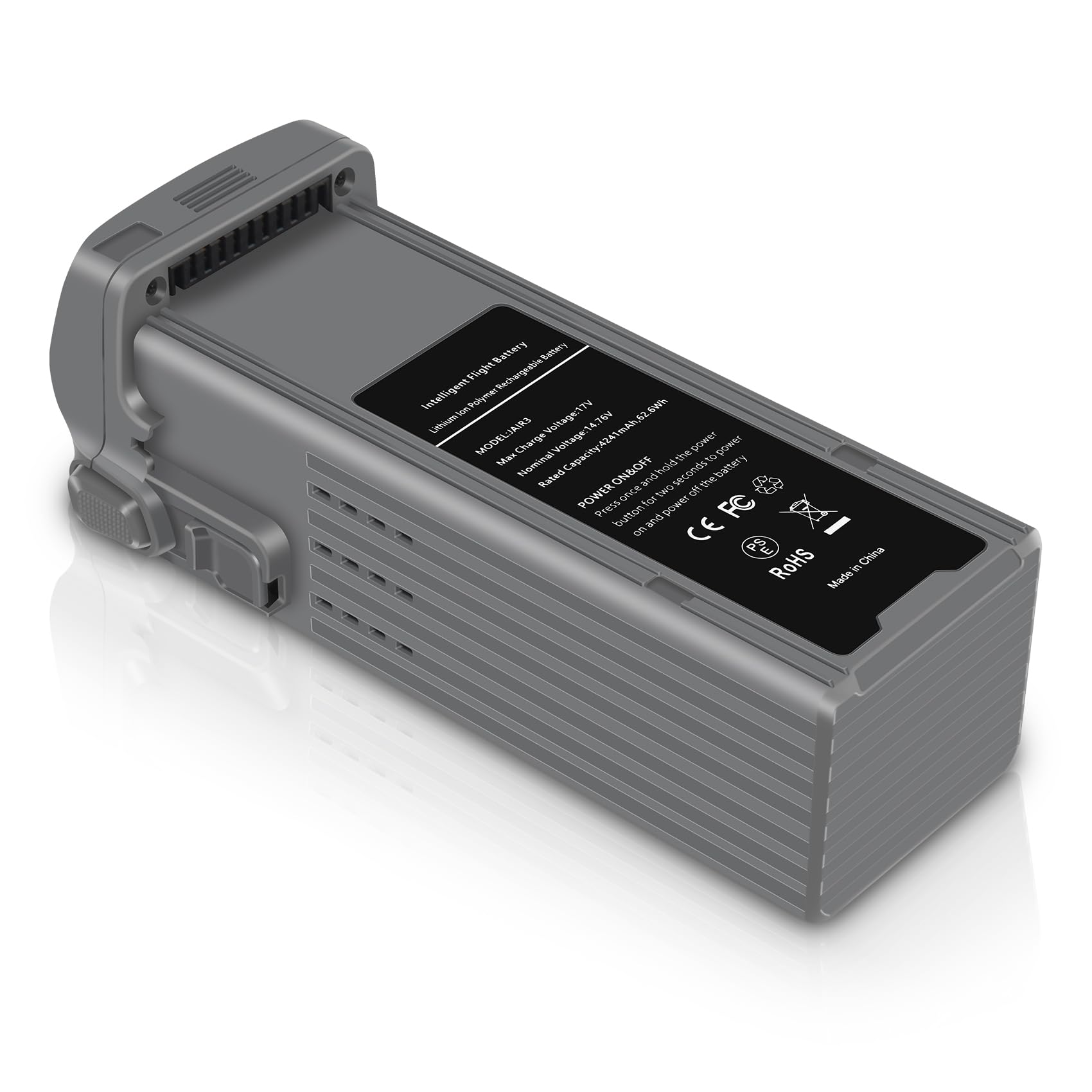 Coolshow Intelligent Flight Air 3 Battery Air 3S Battery Replacement 1 Piece 4241 mAh Provides 45 Minutes Maximum Flight Time and 40 Minutes Floating Time Compatible with DJI Air 3, Air 3S Drone