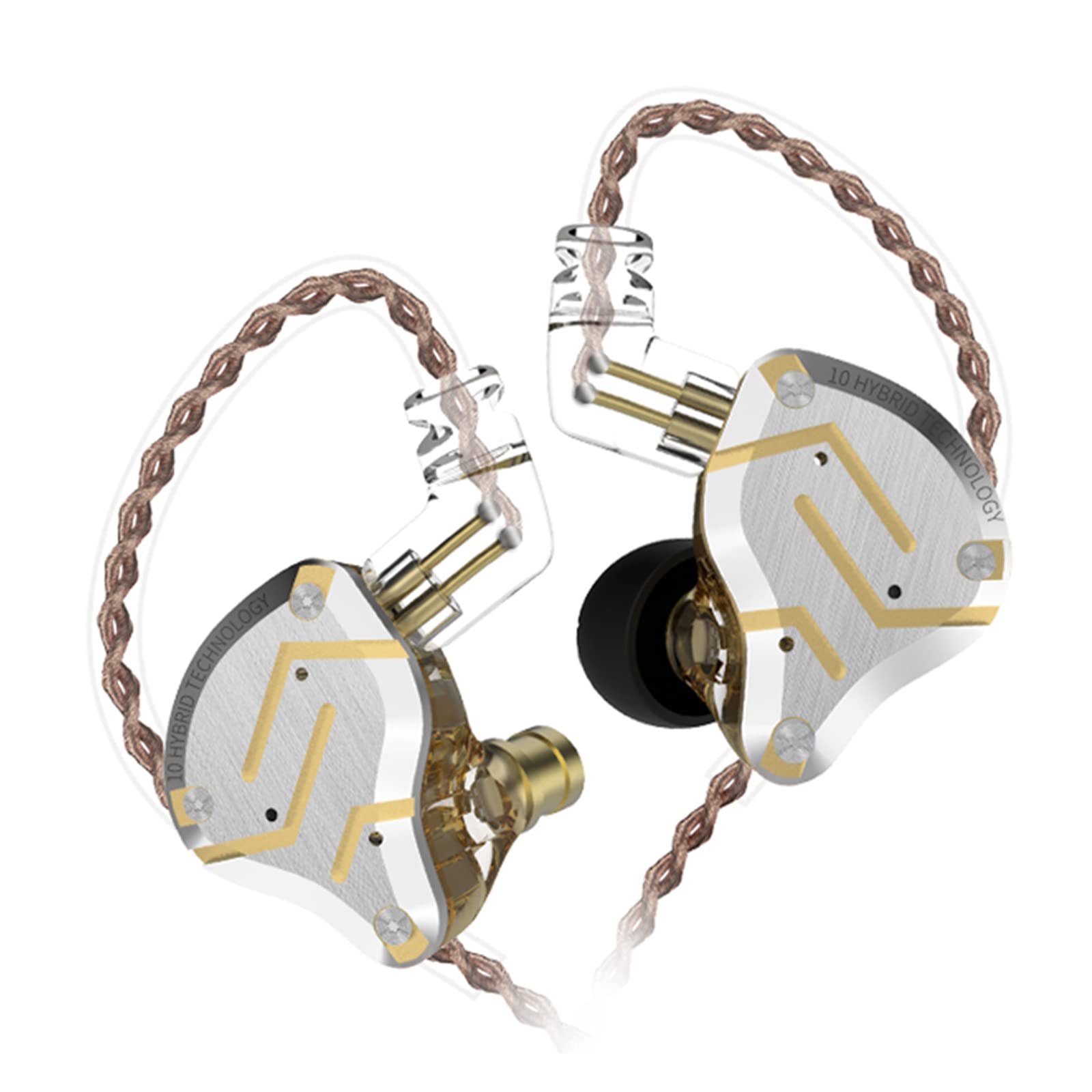 CCA KZ ZS10 Pro 4BA + 1DD In-Ear Headphones HiFi Clear Bass Musician Earphones Headphones Noise Cancelling Monitor Headphones with Removable Cable