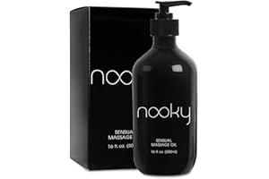 Nooky Massage Oil with 100% Premium Natural Ingredients. Relaxing Essential and Sweet Almond Oils for Sensual Massaging 16oz