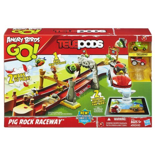 angry birds go telepods pig rock raceway