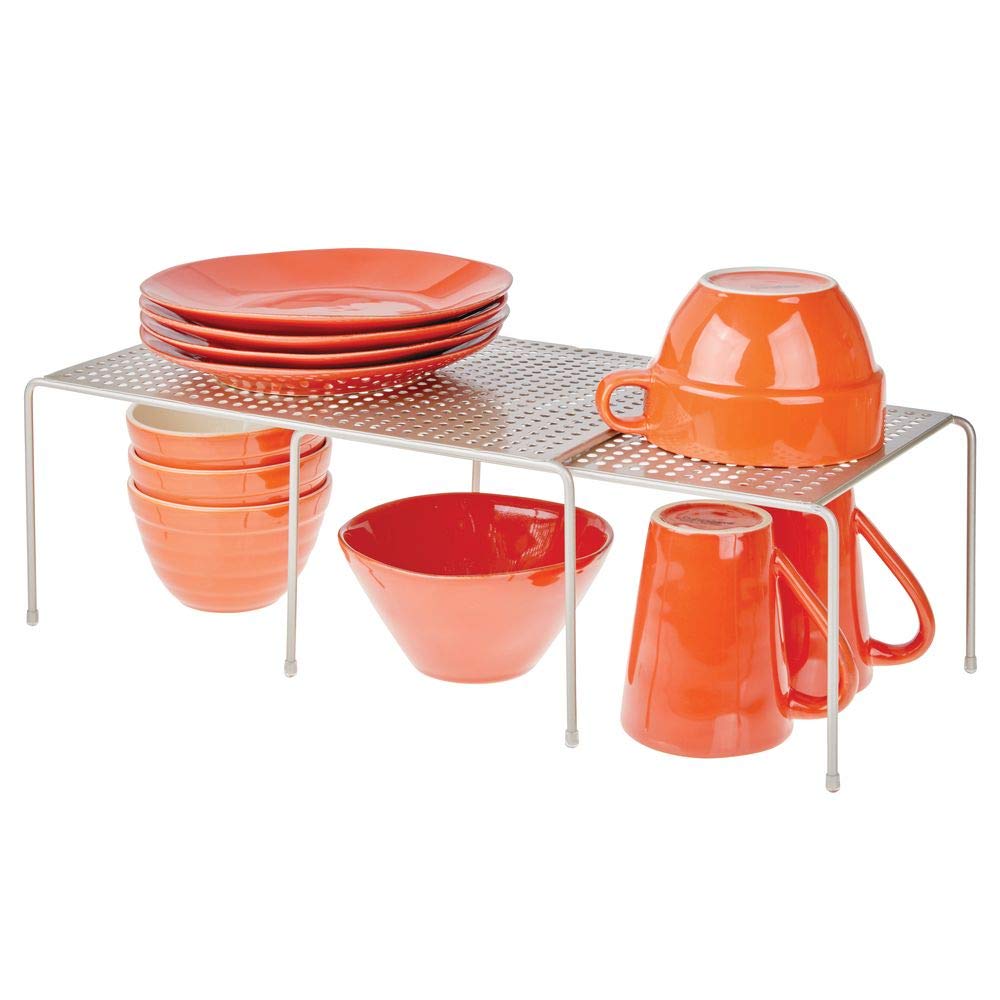 mDesign Expandable Shelf FreeStanding Kitchen Shelf for Kitchen CounterTops