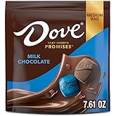 DOVE Milk Chocolate Candy, Individually Wrapped Chocolate, 7.6 Ounce Bag | 7.6 ounce DOVE milk chocolate candy bag, individually wrapped chocolate for snacking, sharing, office candy and candy dishes