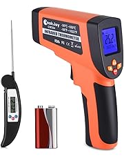 Termometro infrarosso Pistola Digitale -50 ℃ ~ 550 ℃ (-58 ℉ ~ 1022 ℉) di CookJoy per Esterni/interni&LCD Retroilluminato, Laser Termometro Batteria Inclusa