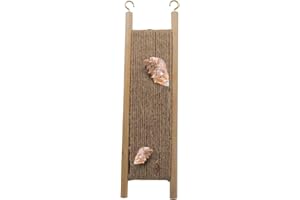 KEAJUIDY Hermit Crabs Climbing Ladder Bridge with Hooks, Wooden Hermit Crab Climbing Toys with Rope, Aquarium Tank Accessory Small Animals Cage Accessory, Suitable for Hermit Crab Hamster Chinchilla Guinea Pig