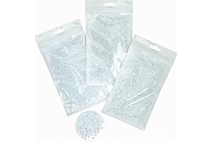 QIIPII 16000PCS 3mm 4mm 5mm White AB Resin Rhinestones for Crafting SS10 SS16 SS20 Flatback Jelly Stones Bulk Non-Hotfix Diamonds Crystals Gems Charms for Nails Face Eyes Makeup Mugs Tumblers Bottles Crafts