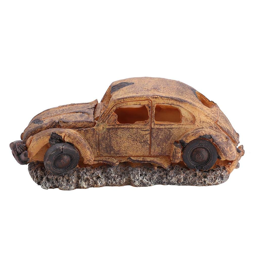 Pssopp Resin Imitation Aquarium Car Ornament for Fish Tank Underwater Landscape Decor Compatible with Air Bubble Stone and Oxygen Pump