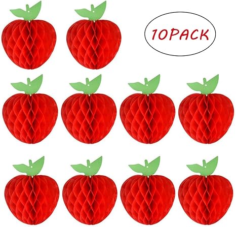 10 Packs Honeycomb Tissue Paper Apple Kalolary Hanging Paper