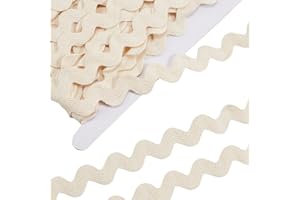 GORGECRAFT 1 inch/25mm Cotton Rick Rack 10 Yards RIC Rac Trim Rickrack Lace Wave Ribbon Floral White Zig Zag Wave Bending Fringe Lace Trim S Shaped Woven Braided Fabric for Sewing DIY Crafts