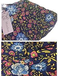 Miselon Vestido de sol de verano con cuello en V y manga corta con cuello en V y estampado floral para dama 2019 Mini con botón