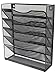 EasyPAG 6 Tier Mesh Wall Hanging File Organizer Holder Magzine Rack,Black