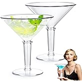Unbreakable Giant Martini Glasses set of 2, 48 oz Plastic Cocktail Glasses, Jumbo, Reusable, BPA Free, Detachable, Perfect for Picnic, Beach & Patio Party, Appetizers, Birthday, Wedding and All Events