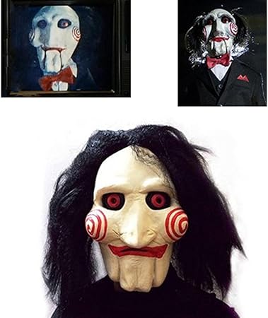 Amazon Yicat 映画 ソウ のジグソウ パペット マスク ハロウィーン フルマスク 頭部 ラテックス製 不気味 怖い コスプレ 仮装 通販