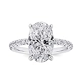 RURULUYA 3.5CT Oval Cut Engagement Rings for