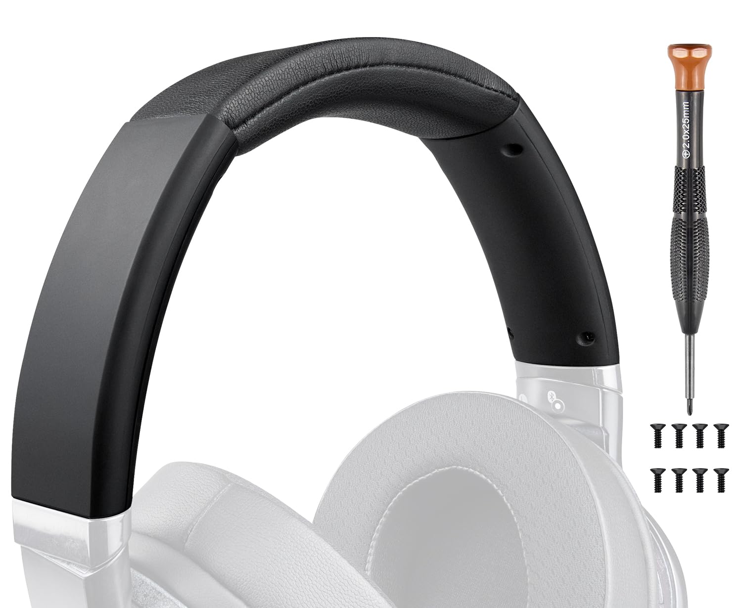 SOULWIT Protein Leather Replacement Headband Cover for Sony MDR-1ABT(1ABT MDR1ABT) Headphones, Replacement Headstrap Pad Repair Part - Black