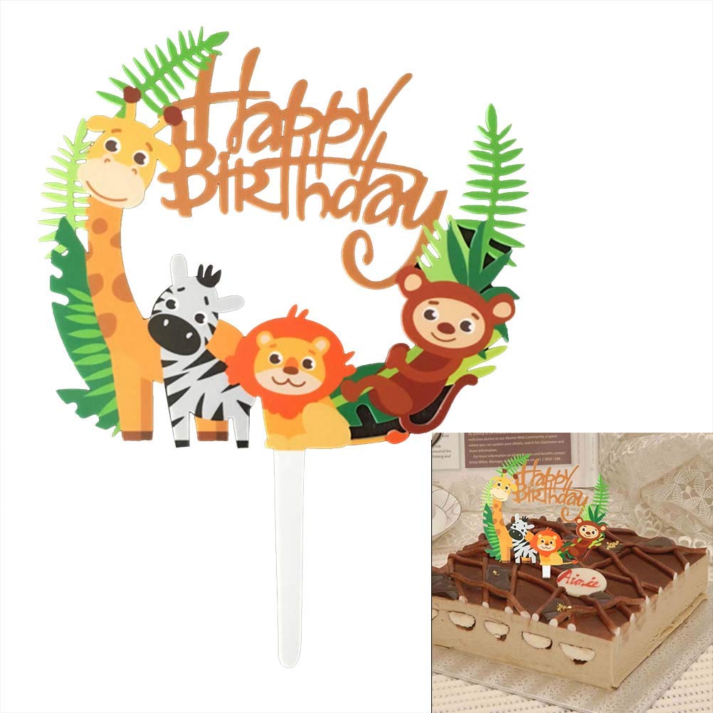 Toppers Per Torta Animali Zoo - Decorazioni Acriliche Colorate Per Compleanni E Baby Shower - Foto 8