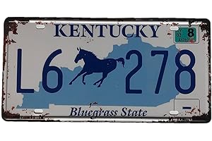 ROOKOPR Kentucky License Plate Aluminum Novelty License Plat e 12"x6" Front of Car Decorative Retro Rusty -17