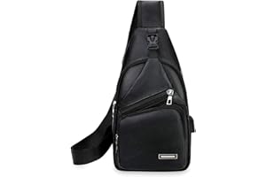 Sling Bag Cross Body Backpack with Earphone Cable Hole, Adjustable Shoulder Strap, Travel Hiking Daypack