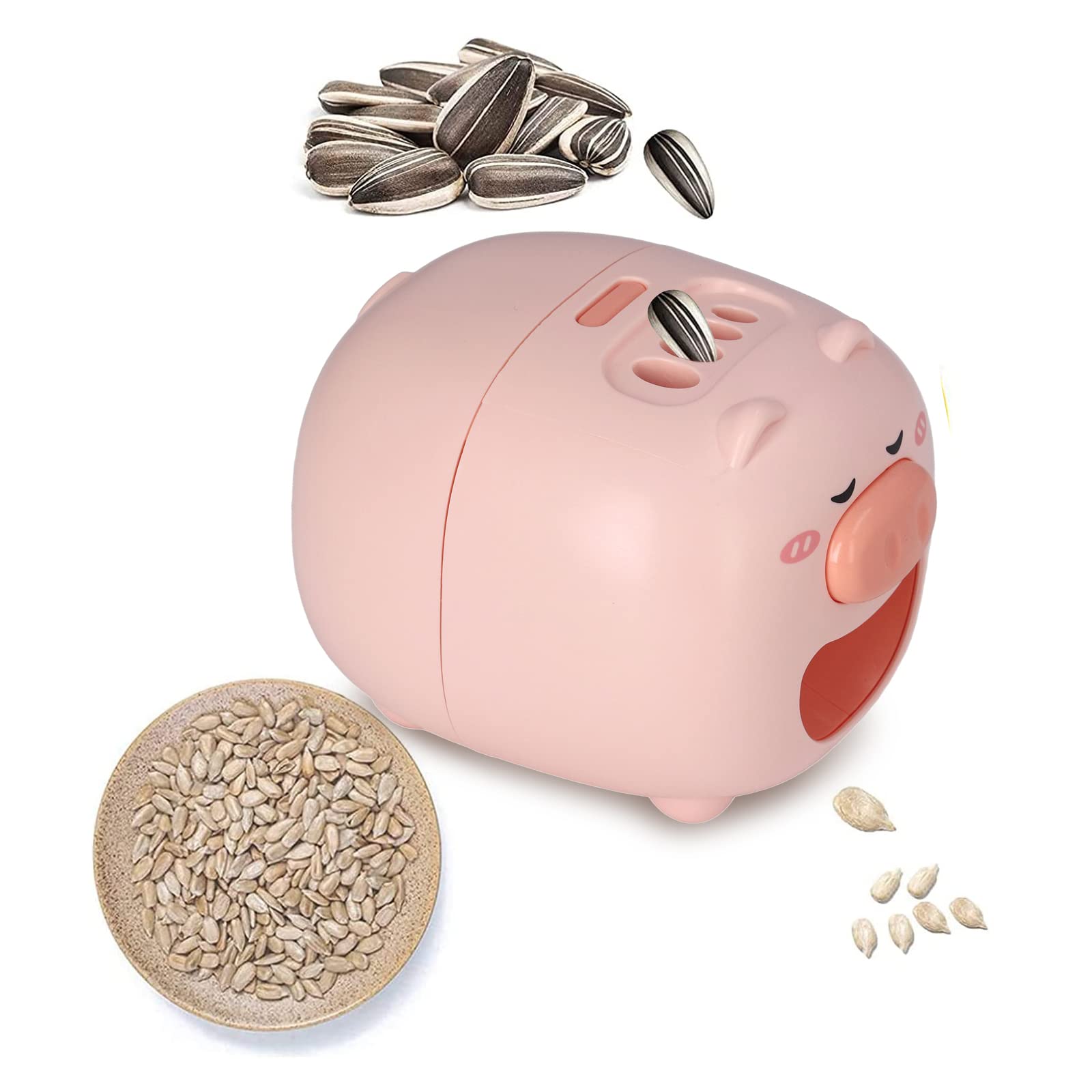 TOPINCN Sunflower Seed Automatic Peeler Sheller Opener Machine Pig Shape Electric Melon Seed Sheller Sunflower Seed Sheller Machine for Gifts(Delicious)