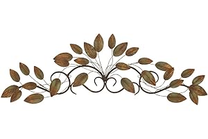 Deco 79 Metal Leaf Home Wall Decor Wall Sculpture, Wall Art 34" x 1" x 10", Brown