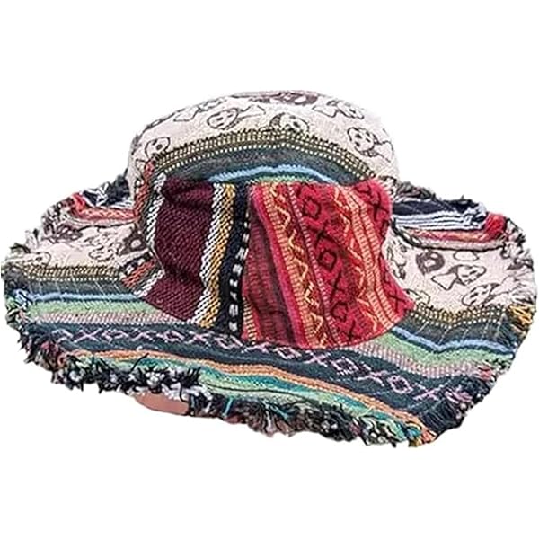 Cotton Bucket Hat with Patch Designs for Festival Rave Boho Patchwork Bucket Hat, Festival Bucket Hat, African Print  main image 3