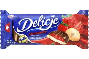 Kraft Delicje Strawberry (147g/5.18 Oz.) (Strawberry Jaffa Cake Style Biscuits from Poland)