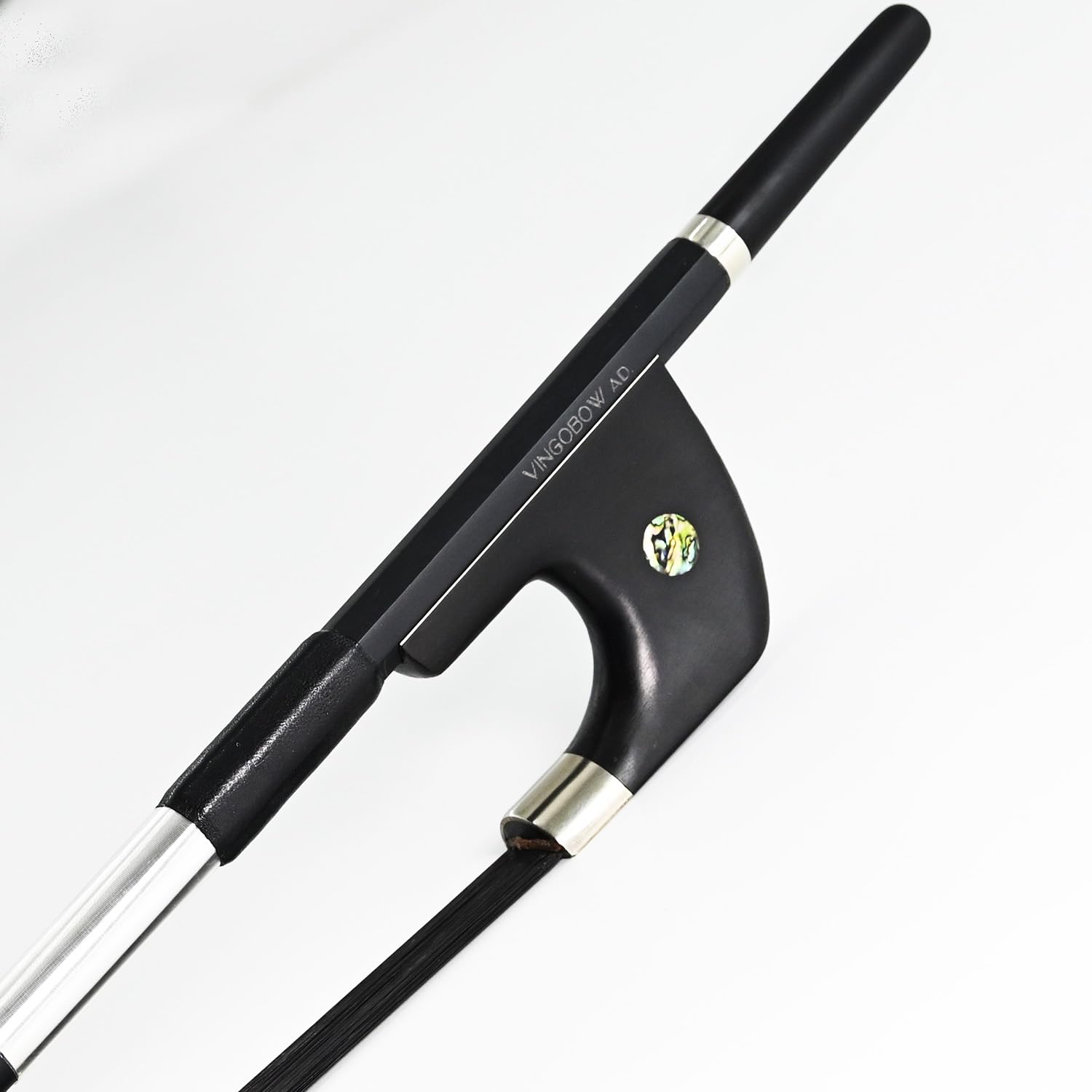 German Style Carbon Fiber Upright Double Bass Bow 3/4 Size 74cm VINGOBOW 100BGB Professional Level Parisian Eyes Ebony Frog Deep Powerful Tone Black Horse Hair Pernambuco Performance