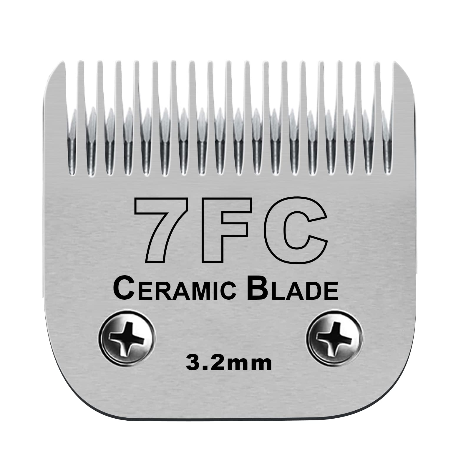 Detachable Pet Dog Grooming Clipper Blades,Compatible with Andis Size-7FC Cut Length 1/8"(3.2mm),Compatible with Oster A5, Wahl KM10 Series Clippers,Made of Ceramic Blade & Stainless Steel Blade