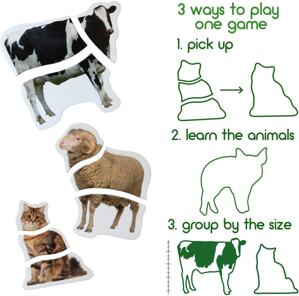 Farm Animal Magnetic Puzzle for Kids, Magdum, 6 Farm Animals with 18 Magnetic Pieces, First Learning Puzzle Game for Toddlers - Image 4