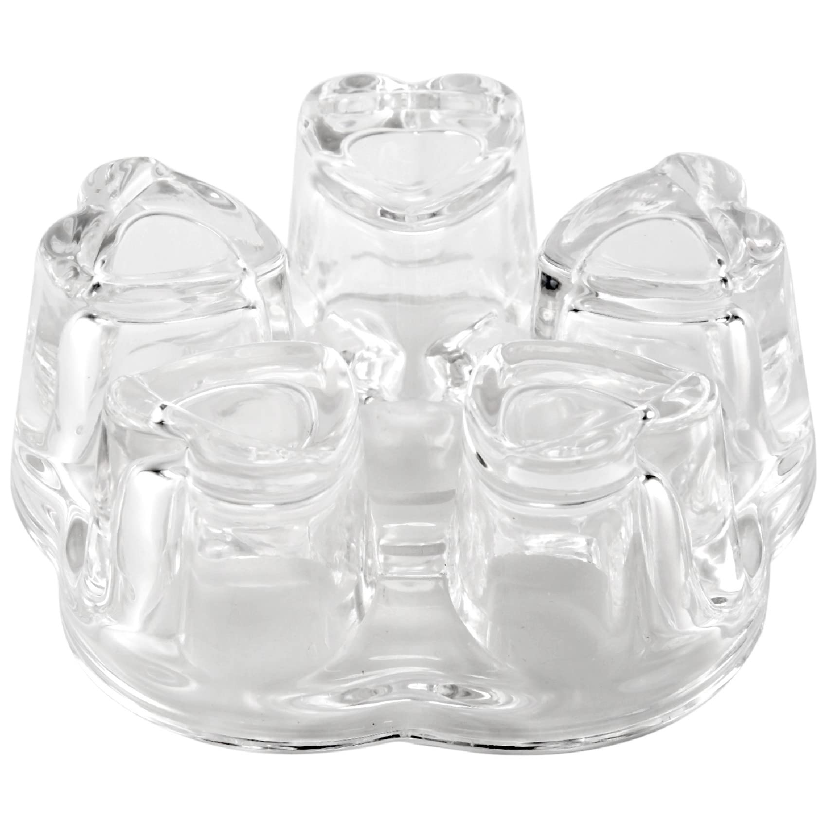 Wobekuy Clear Glass Heat-Resisting Heart Shape Teapot' Heater Base Candle Holder