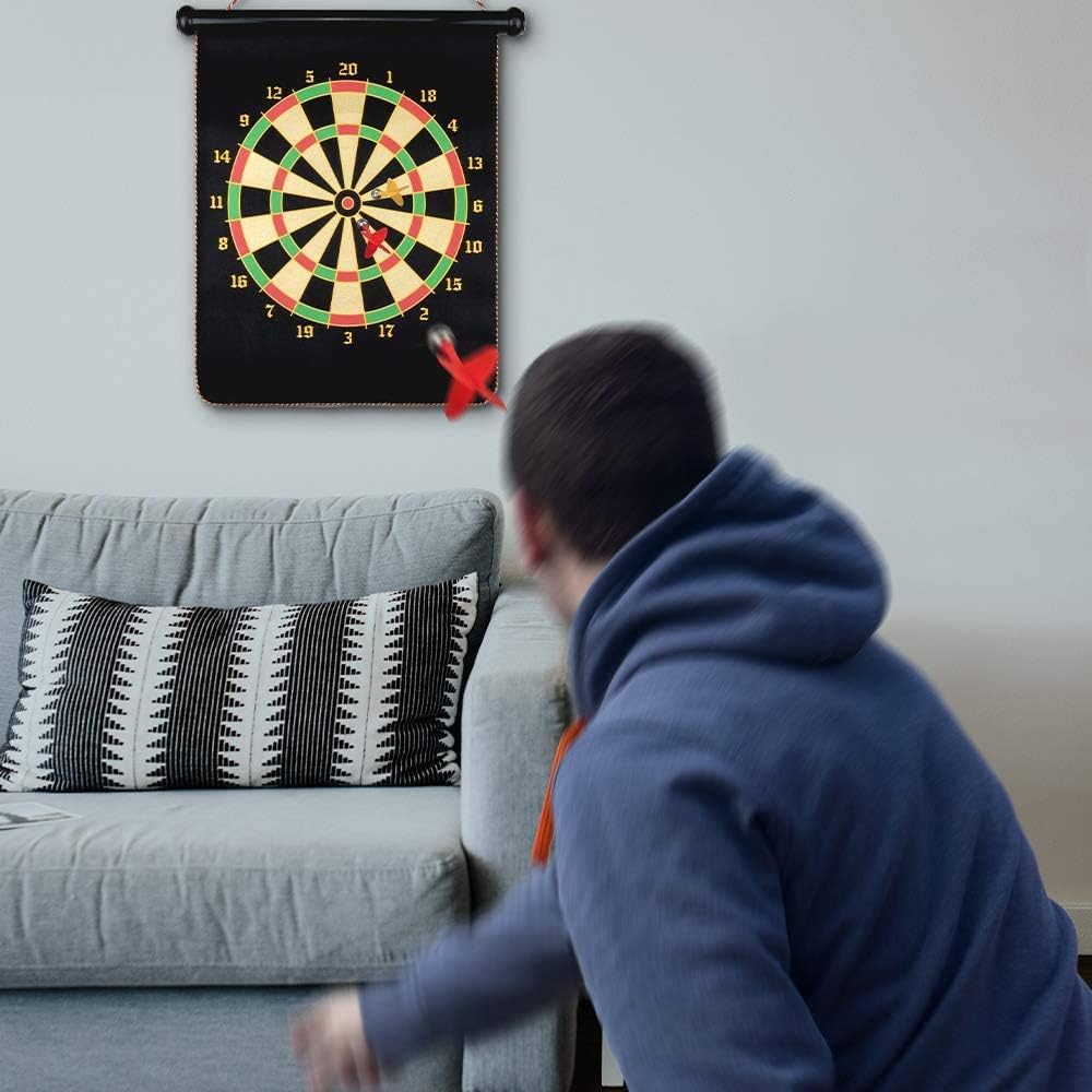 HelaCueil Magnetic Safe Dartboard diameter 38cm /15-inch with 12 darts - for Children and Adults Dartboard - Image 4