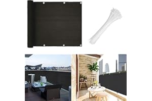 3 x 16.4 ft Balcony Privacy Screen Cover Fence Mesh Windscreen Shade Fabric Cloth Protection Premium UV Canvas for Balconies 