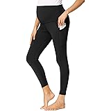 AMPOSH Women's Maternity Capri Yoga Pants High Waisted Naked Feeling Soft Workout Athletic Leggings with Pockets