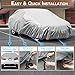 KAKIT Car Cover for Sedan Outdoor, Auto Vehicle Cover Univelsal Fit Windproof/UV Resistant/Waterproof/Dustproof, Free Windproof Ribbon & Anti-Theft Lock,Fits 185