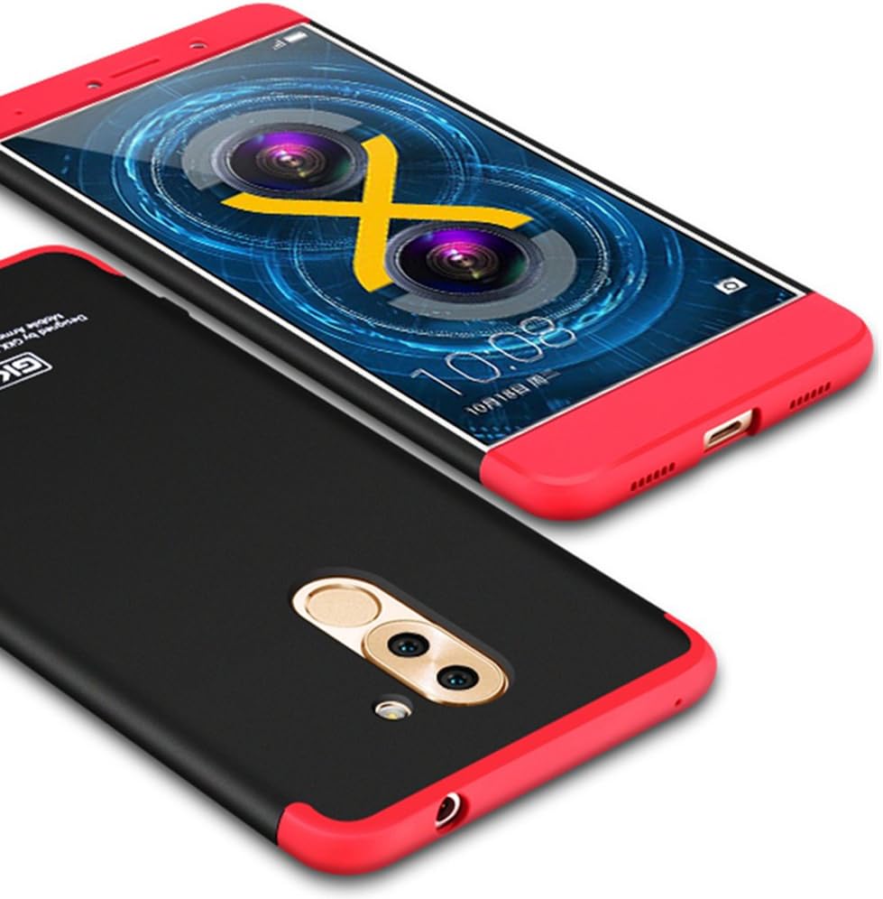 Huawei Honor 6X Case, GKK Dual Embed Ultra Slim Knight Series For Huawei Mate 9 Lite Hybrid PC [HARD] Full Protective Matte Phone Case (Red Black Red)
