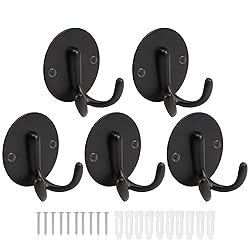 Vanloory Bath Towel Hooks, 5 Pack Double Strong