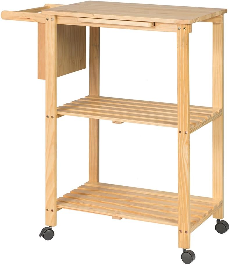 BuyHive Kitchen Trolley Cart Dining Serving Island Dish Shelf Drop Top w/Knife Rack