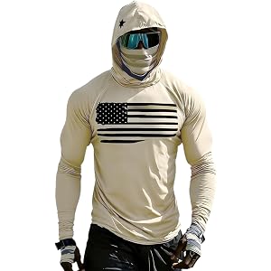 Fishing Shirts for Men, Breathable Sun Shirt with Hood Summer Lightweight UPF 50+ Long Sleeve Sun Protection Fishing Shirt