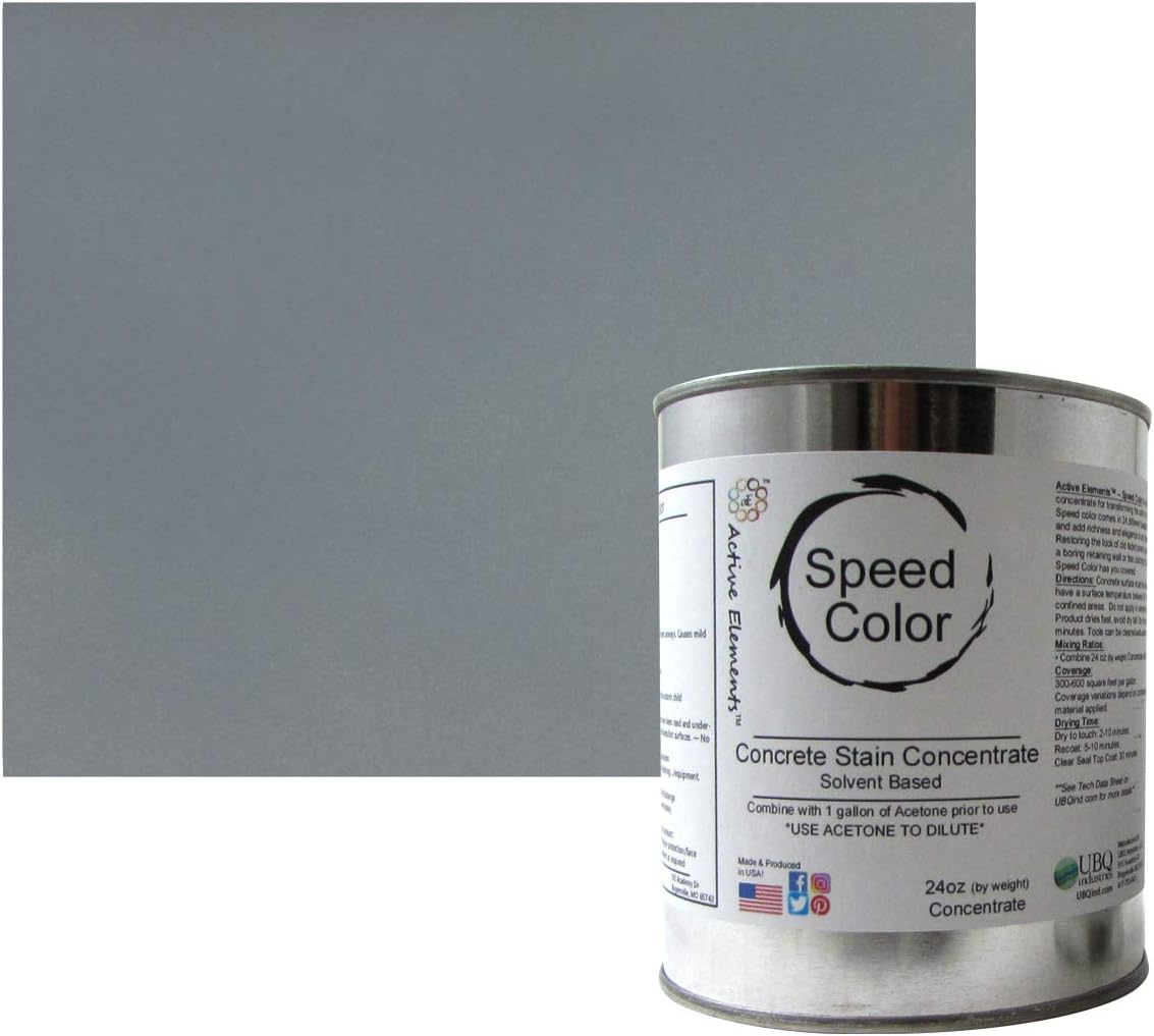 Ten Second Color™ (TSC) Concrete Dye Makes 32oz. Professional Grade and Easy to use. Semi-Transparent Cement Dye. Dries in Seconds Storm Grey