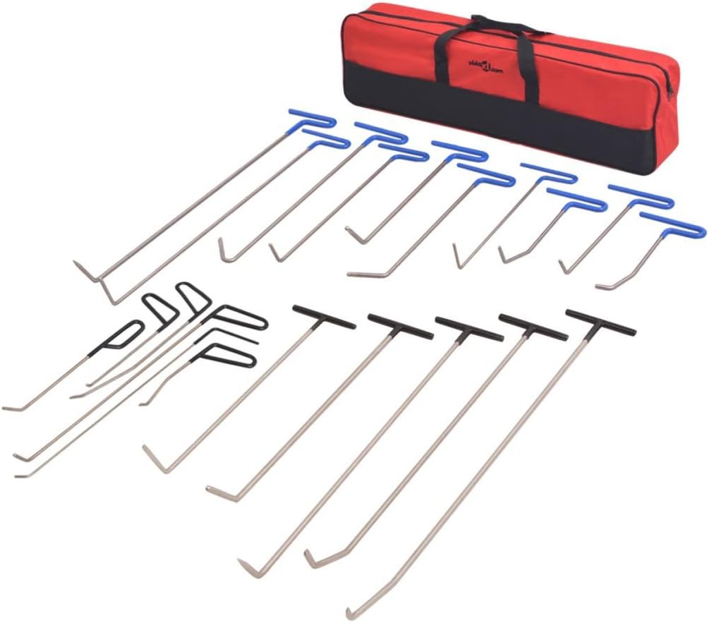 21 Pieces Paintless Car Dent Repair Rods Set Remover Tools PDR Stainless Steel for Car Dent and Hail Repair