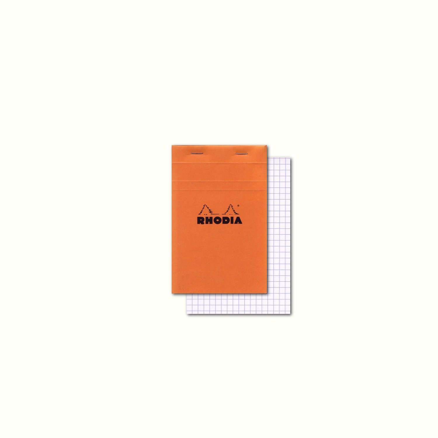 RHODIA 18200C - Stapled Notepad N°18 Orange - A4 - Small Squares - 80 Detachable Sheets - 80G Clairefontaine Paper - Soft, Resistant and Waterproof Coated Card Cover - Basics