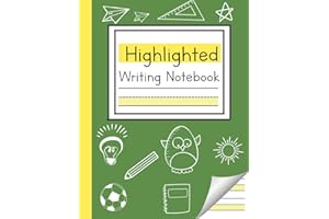 Highlighted Writing Notebook: Handwriting Practice Paper for Boys and Girls Learning to Write Letters | 110 Dotted Lines Pages with Yellow Bottom Line ... Notebooks for Handwriting Improvement)